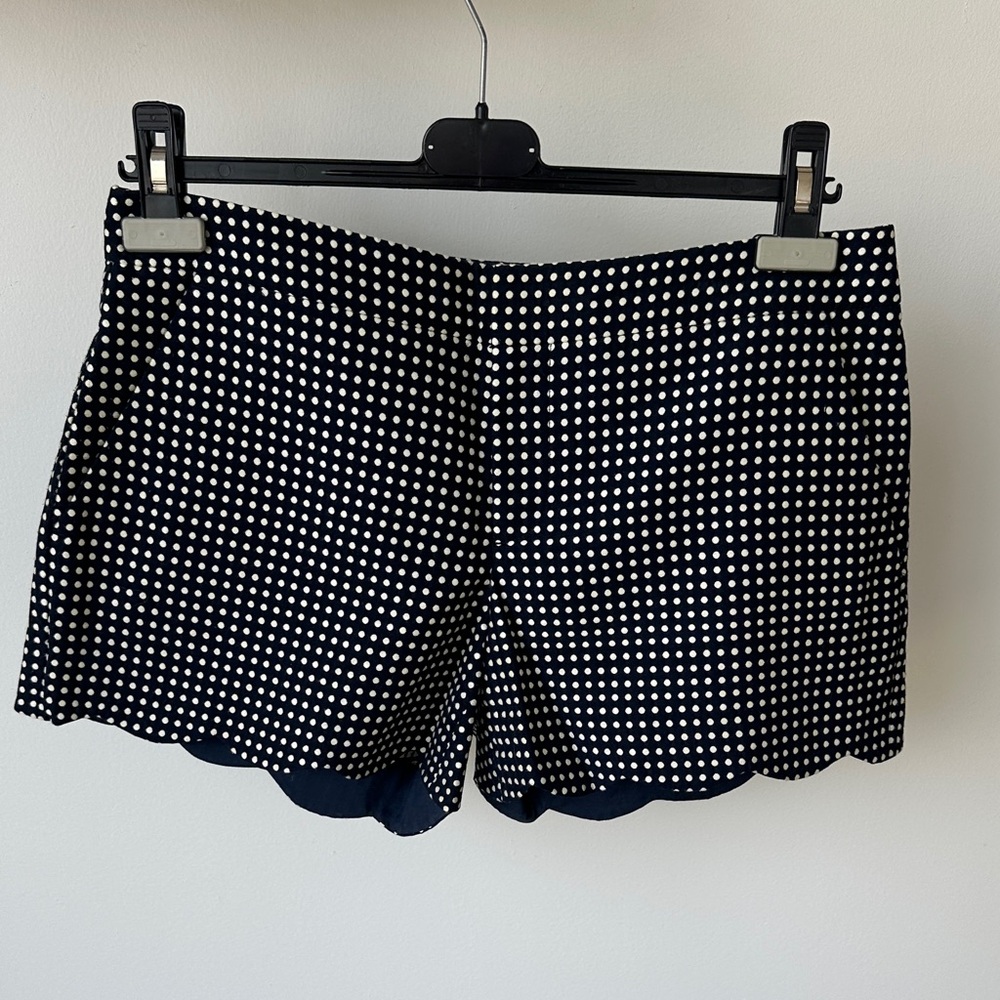 Club Monaco Navy and Cream Polka Dot Women Shorts